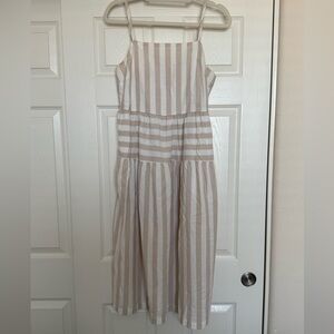 Universal Thread Beige and White Striped Dress